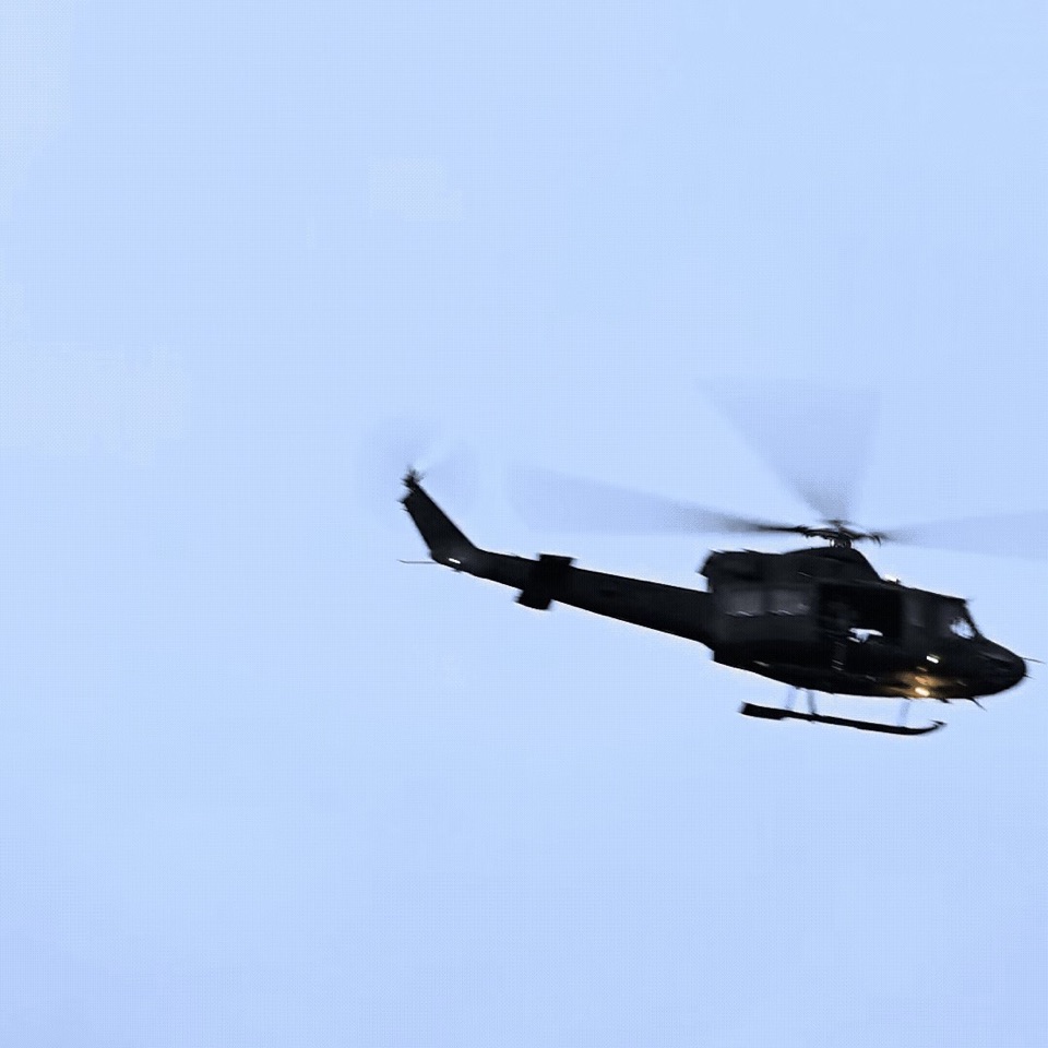Helicopter in flight in the supplied Exercise MAPLE RESOLVE footage
