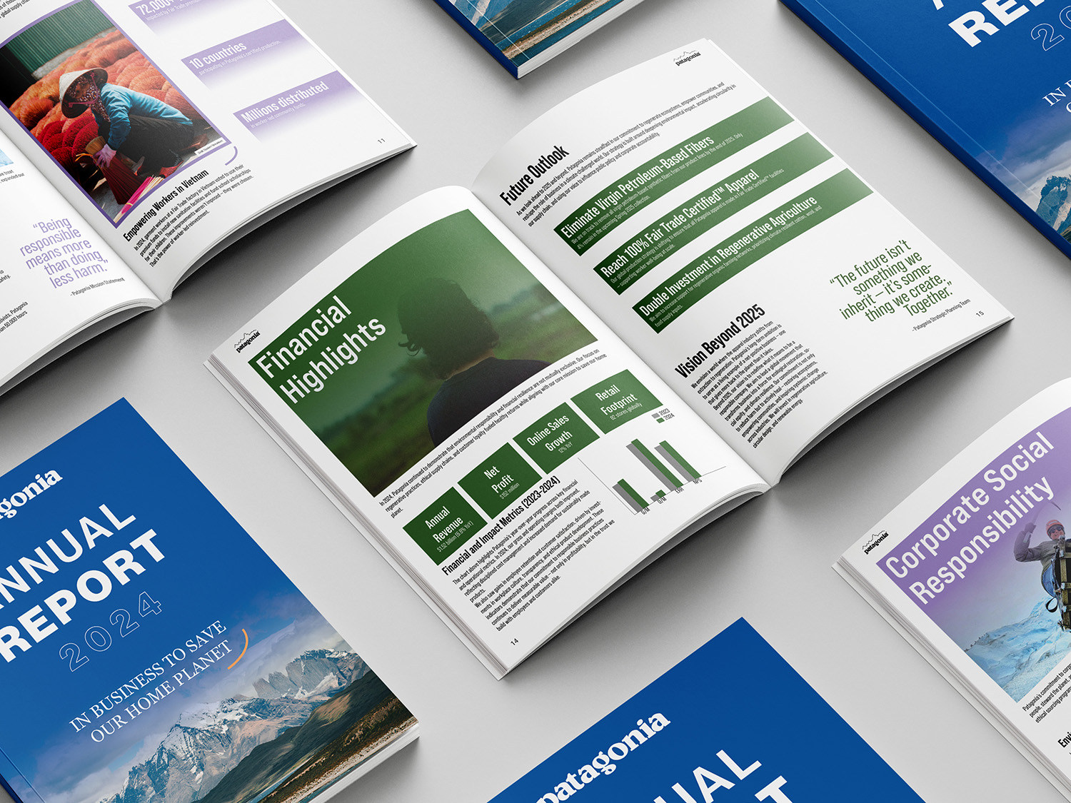 Patagonia Annual Report closing presentation mockup
